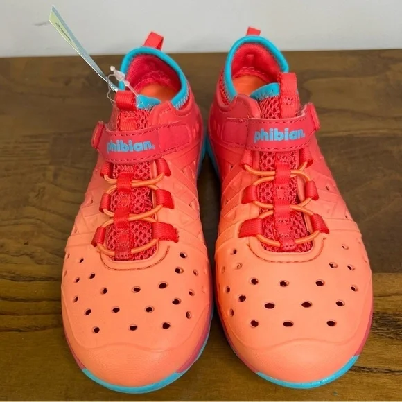 Stride Rite Kids Size 12 Orange Red Blue Play Shoes Water Shoes - Picture 9 of 11